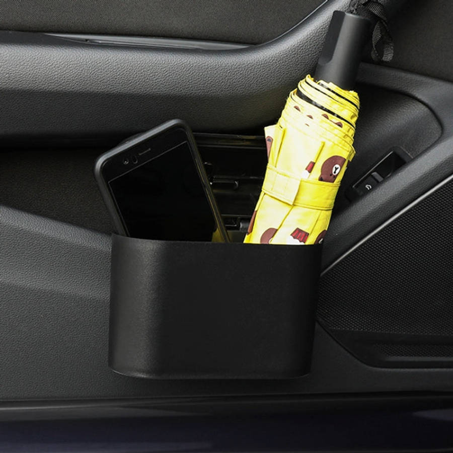 Vehicle Trash Can Bin Rubbish Bin Organizer Car-mounted Trash Storage Box, Trash Can Bin