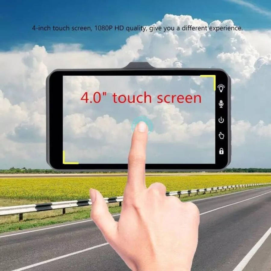 X97 4 inch Front and Rear Dual-recording HD 1080P Night Vision Driving Recorder Support Loop Reco...
