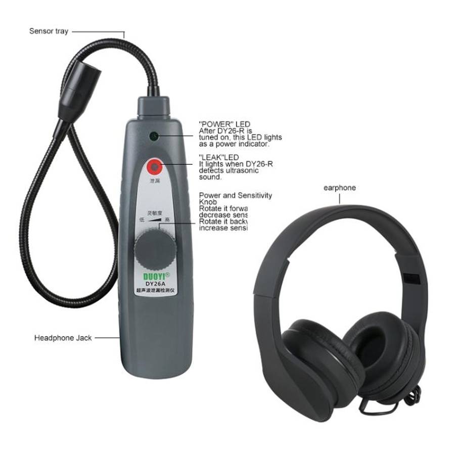 DUOYI DY26A Car Ultrasonic Leak Location Determine Meter, DY26A
