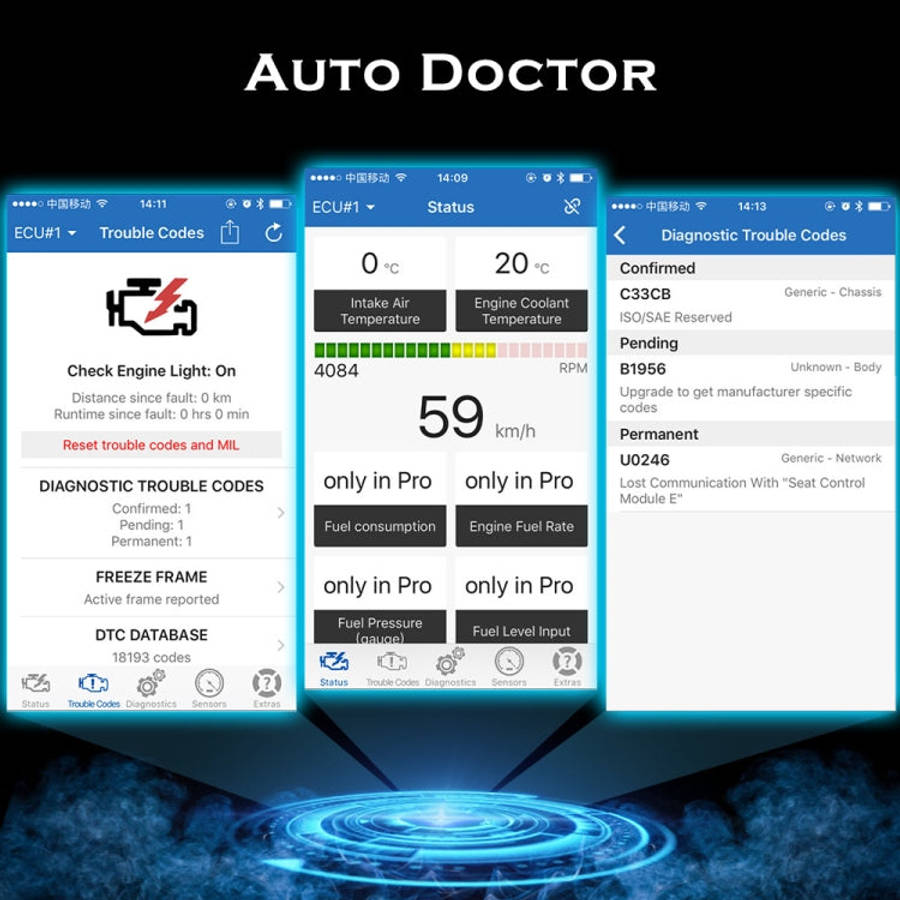 Mini Bluetooth 4.0 ELM327 OBD Car Fault Diagnostic Scanner with Power Switch, Bluetooth 4.0 with ...