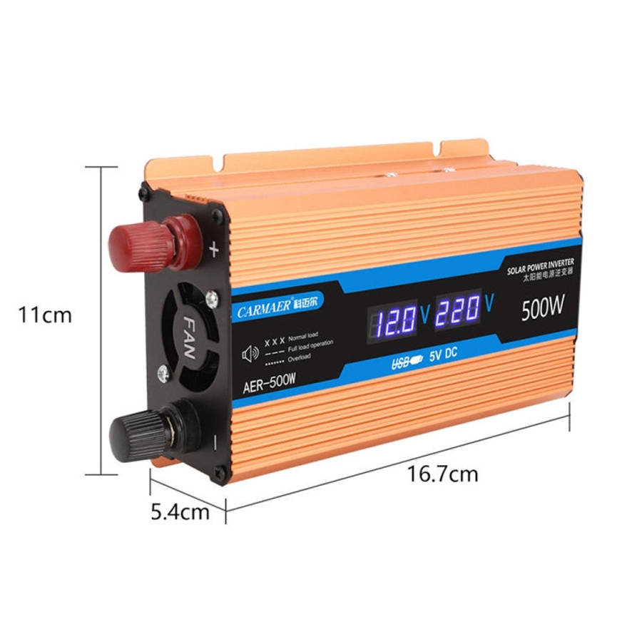 Carmaer 48V to 220V 500W Car Multi-function Double Digital Display Inverter Household Power Conve...