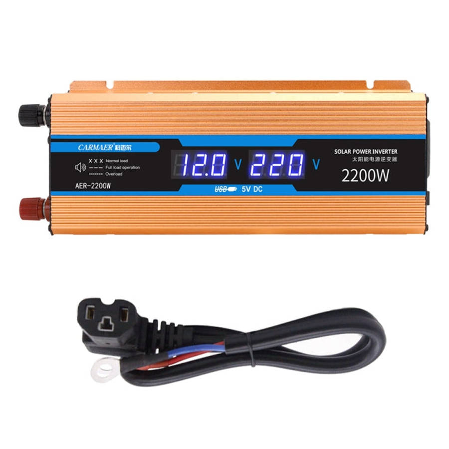 Carmaer 48V to 220V 2200W Car Multi-function Double Digital Display Inverter Household Power Conv...