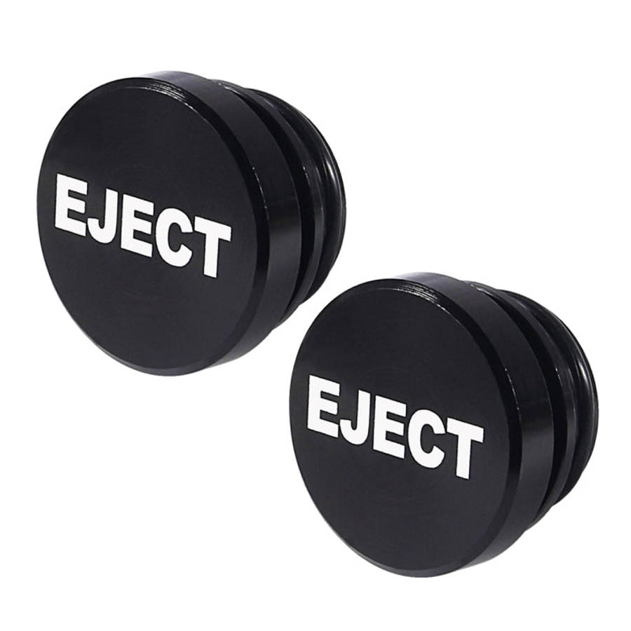 2 PCS Car / Motorcycle EJECT Letter Metal Cigarette Lighter Dust Cover, EJECT (Black), EJECT (Red)
