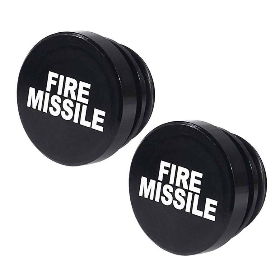 2 PCS Car / Motorcycle FIRE MISSILE Letter Metal Cigarette Lighter Dust Cover, FIRE MISSILE (Blac...
