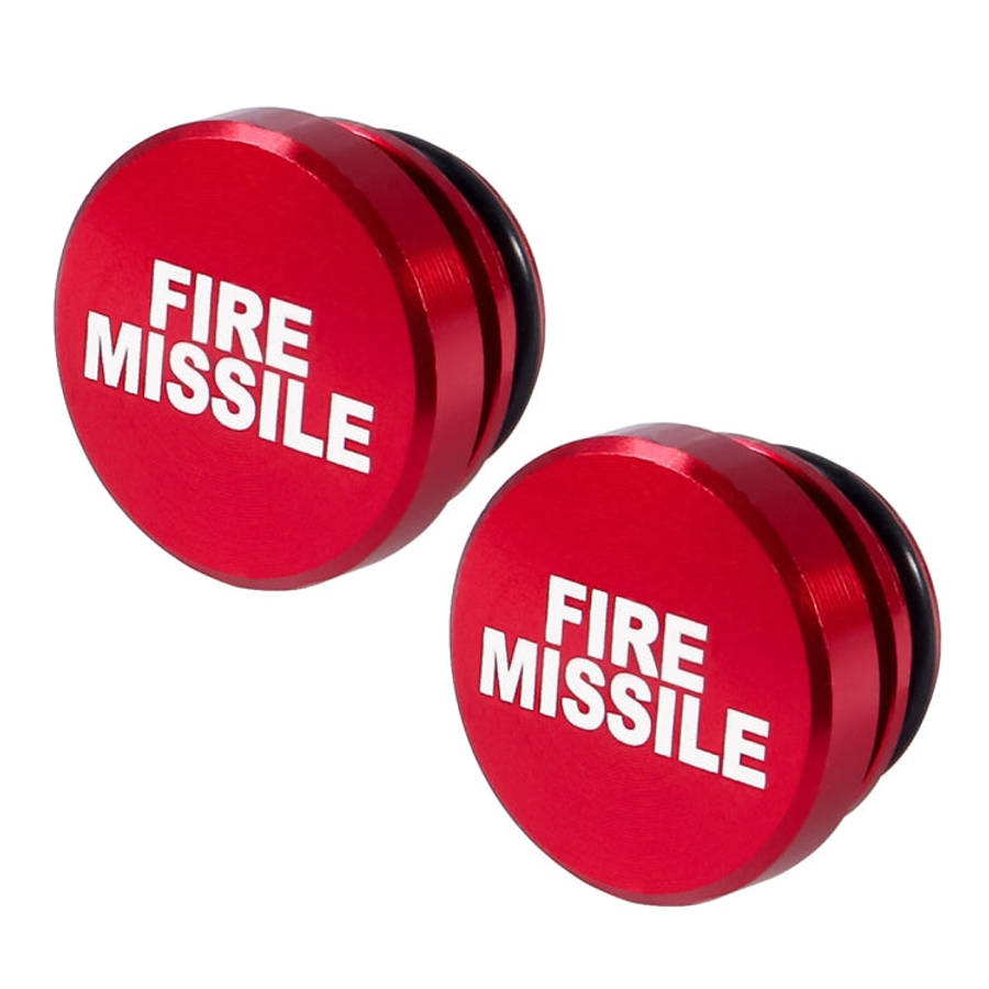 2 PCS Car / Motorcycle FIRE MISSILE Letter Metal Cigarette Lighter Dust Cover, FIRE MISSILE (Blac...