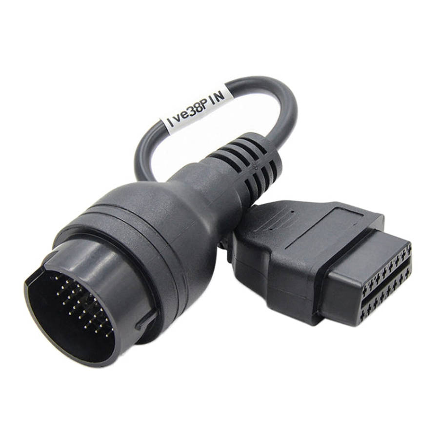 38Pin to 16Pin Truck OBD2 Conversion Cable OBDII Diagnostic Adapter Cable for Iveco, 38Pin to 16P...