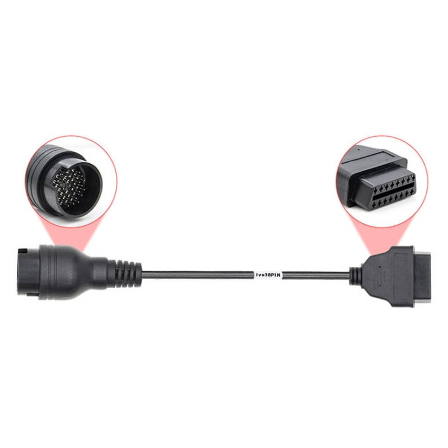 38Pin to 16Pin Truck OBD2 Conversion Cable OBDII Diagnostic Adapter Cable for Iveco, 38Pin to 16P...