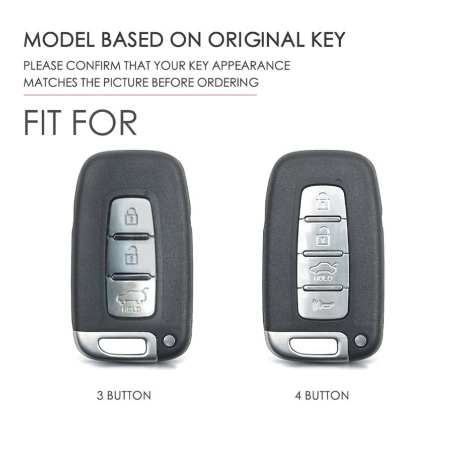 Hallmo Car Cowhide Leather Key Protective Cover Key Case for KIA K2 / K3 / K5 4-button, For KIA K...