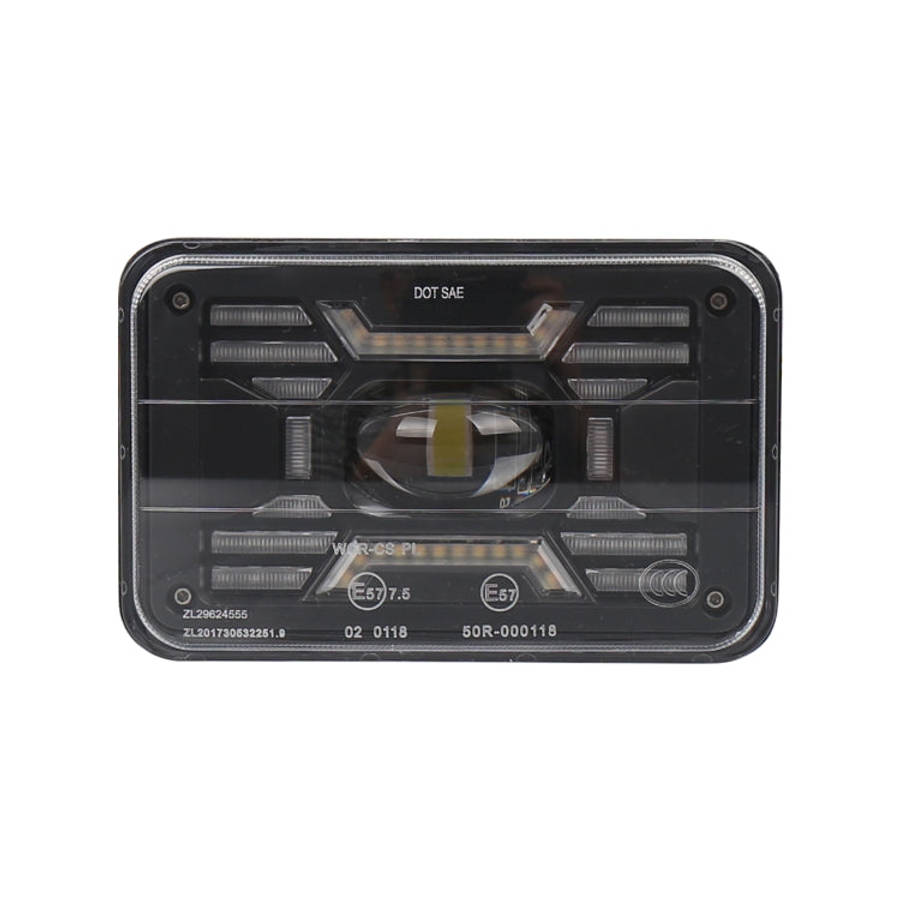 OL-2051S 1 Pair 4x6 inch Off-road Vehicle Modified Angel Devil Eyes Rectangular Headlight, OL-2051S