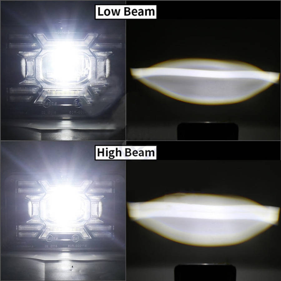 OL-2051S 1 Pair 4x6 inch Off-road Vehicle Modified Angel Devil Eyes Rectangular Headlight, OL-2051S