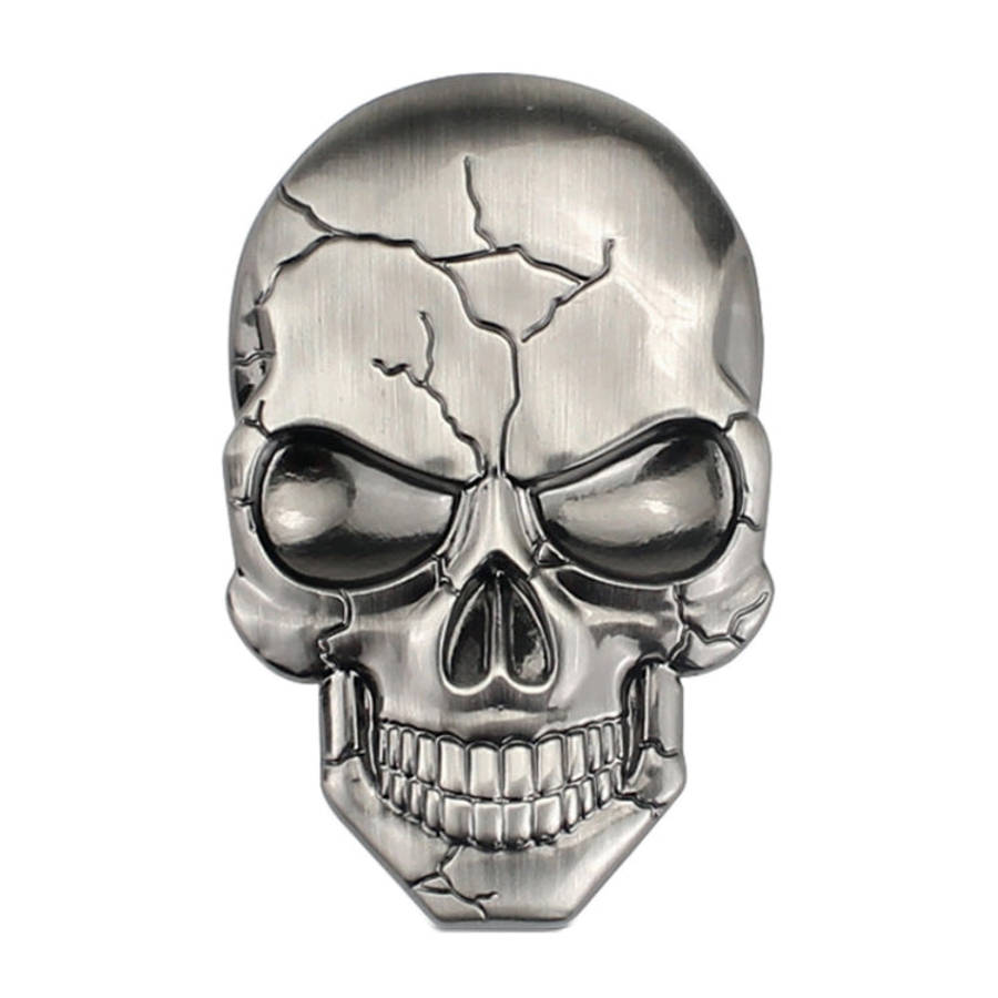 Three-dimensional Devil Skull Metal Car Sticker, Bronze, Silver Grey, Titanium Color