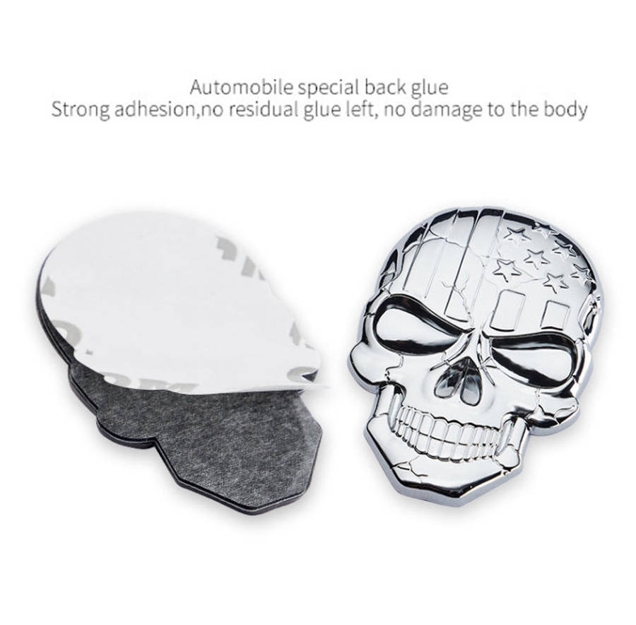 Three-dimensional Devil Skull Metal Plating Car Sticker, Silver, Black, Gun Metal, Plating Bronze...