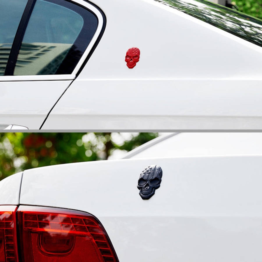 Three-dimensional Devil Skull Metal Plating Car Sticker, Silver, Black, Gun Metal, Plating Bronze...