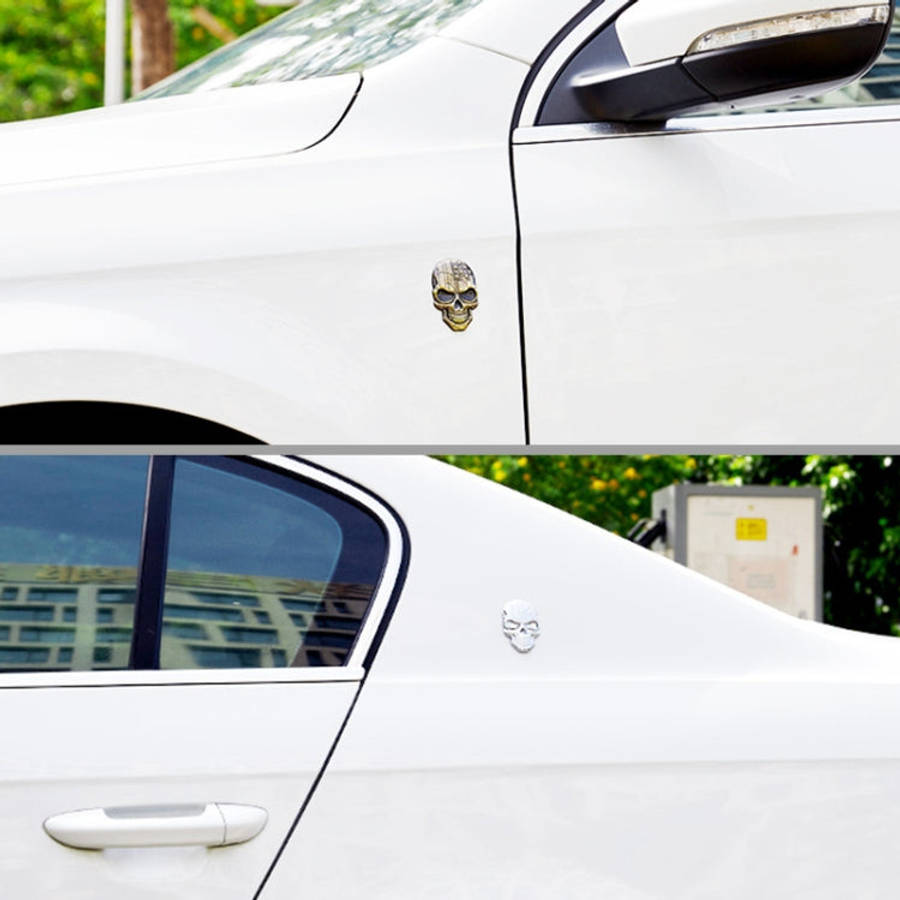 Three-dimensional Devil Skull Metal Plating Car Sticker, Silver, Black, Gun Metal, Plating Bronze...
