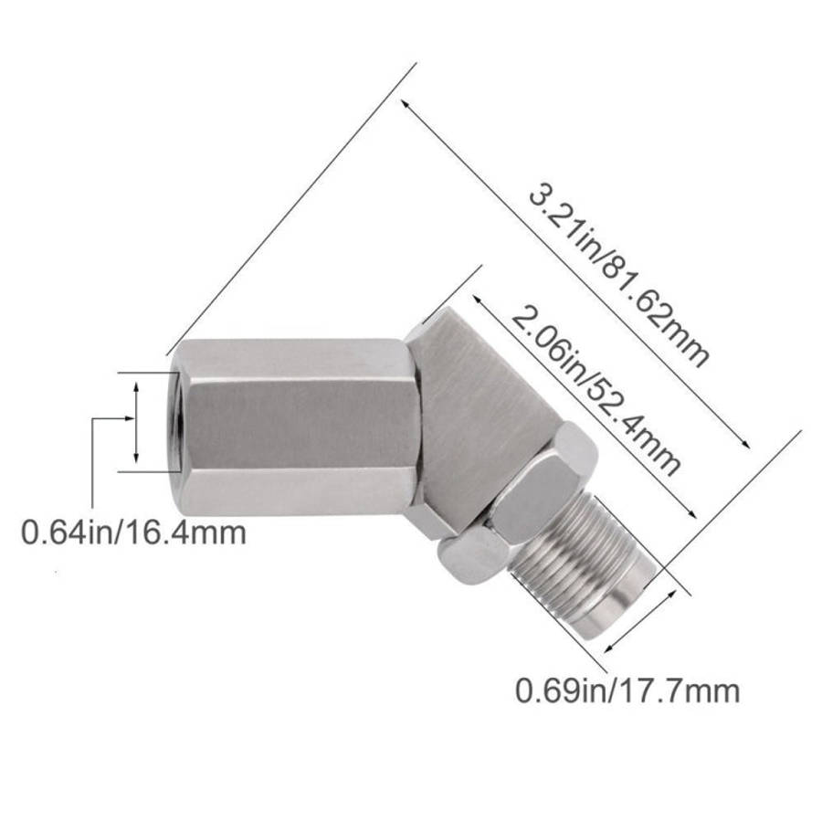 Car 45 Degree Oxygen Sensor M18x1.5 Adapter, 45 Degree