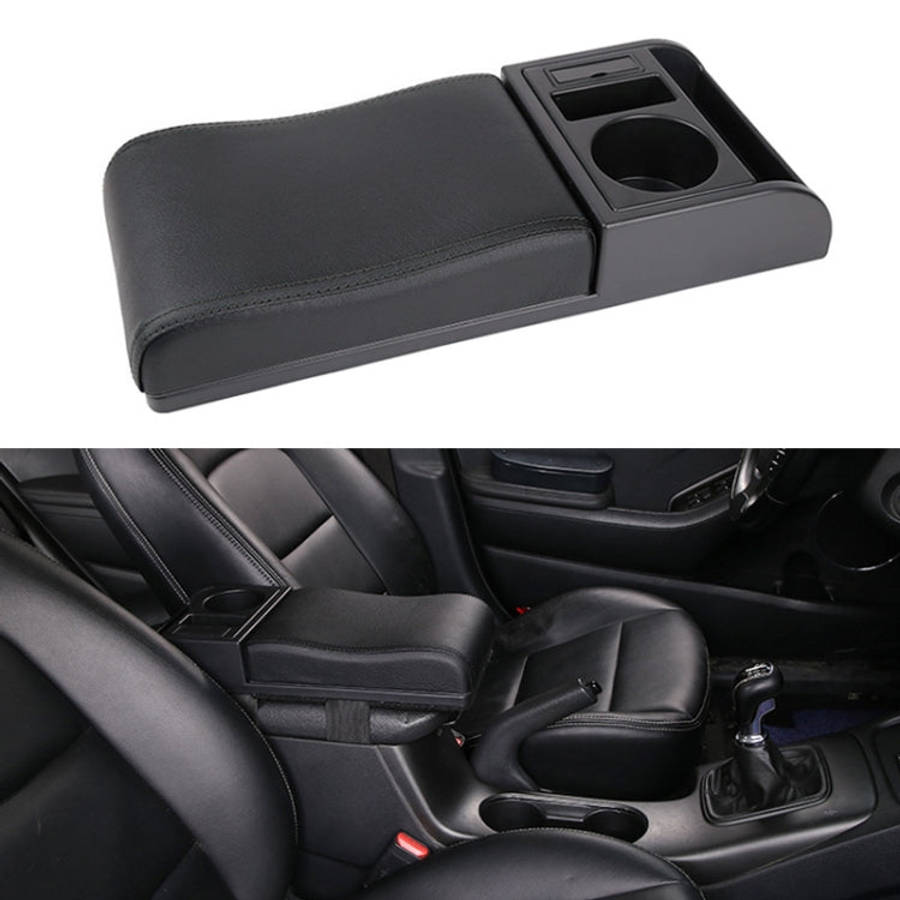 Car Multi-functional Dual USB Armrest Box Booster Pad, Microfiber Leather Curved Type, Microfiber...