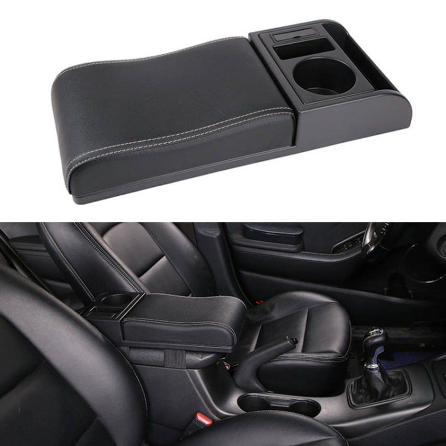 Car Multi-functional Dual USB Armrest Box Booster Pad, Microfiber Leather Curved Type, Microfiber...