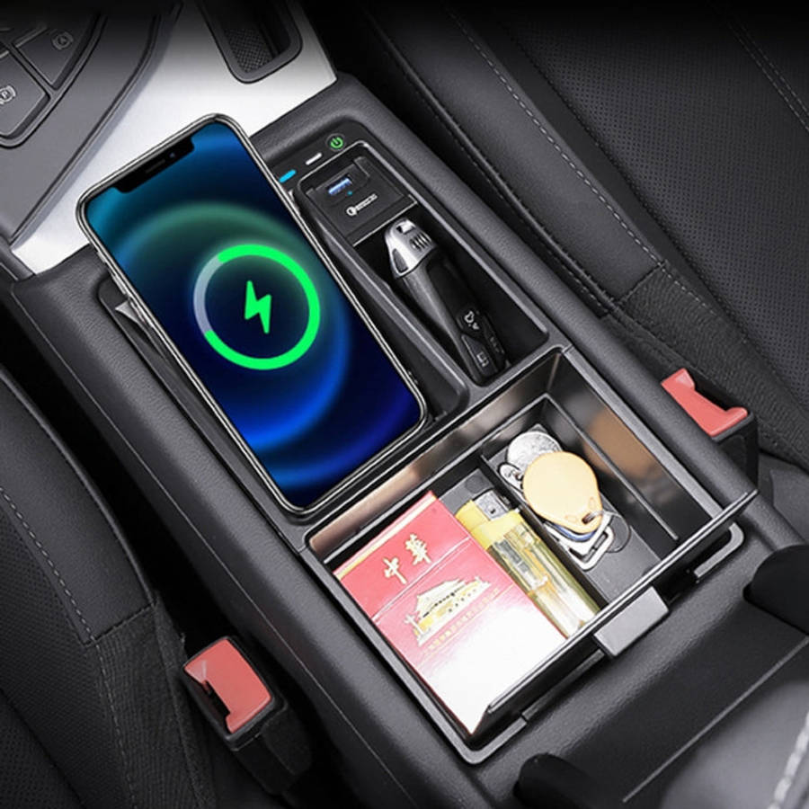 HFC-1050 Car Qi Standard Wireless Charger 10W Quick Charging for Audi A4L 2017-2022, Left Driving...