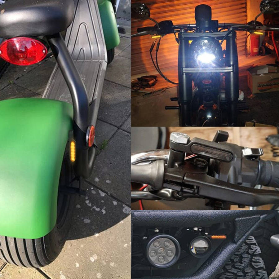 1 Pair Motorcycle Flashing Handlebar LED Turn Signal Light, Flashing