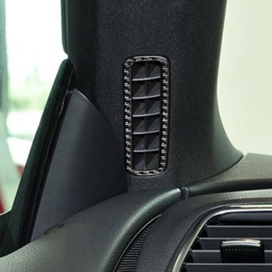2 PCS / Set Carbon Fiber Car A-pillar Air Outlet Frame Decorative Sticker for Volkswagen Scirocco...