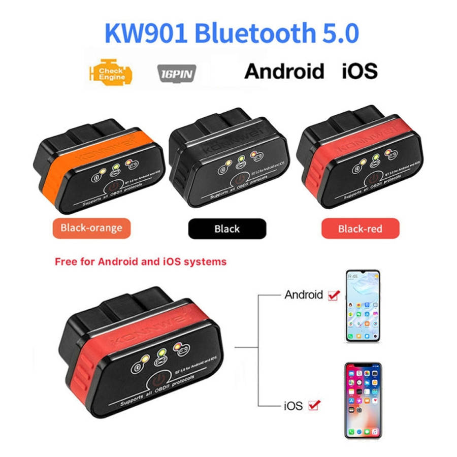 KONNWEI KW901 Android Phone OBD2 Car Bluetooth 5.0 Diagnostic Scan Tools, Bluetooth 5.0