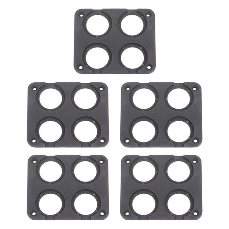 5 PCS 4-Hole Car Modified USB Charging Voltmeter Cigarette Lighter Panel, 4-Hole