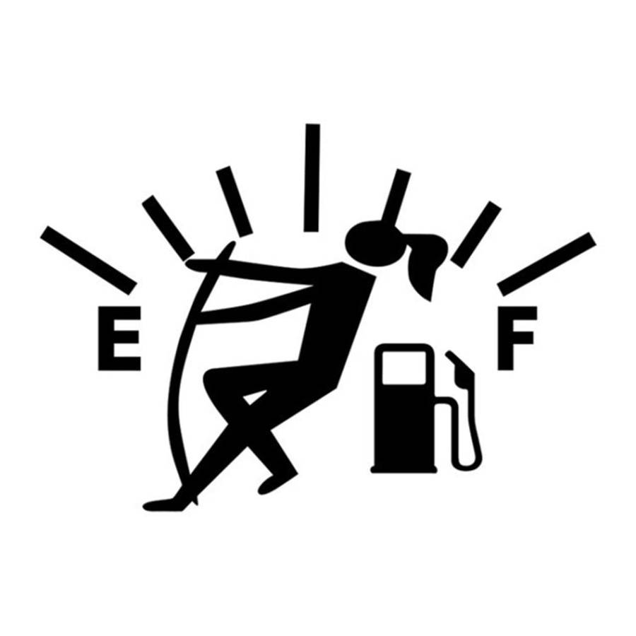 Female Pull Fuel Tank Pointer To Full Hellaflush Reflective Vinyl Car Sticker, Female (Black), Fe...