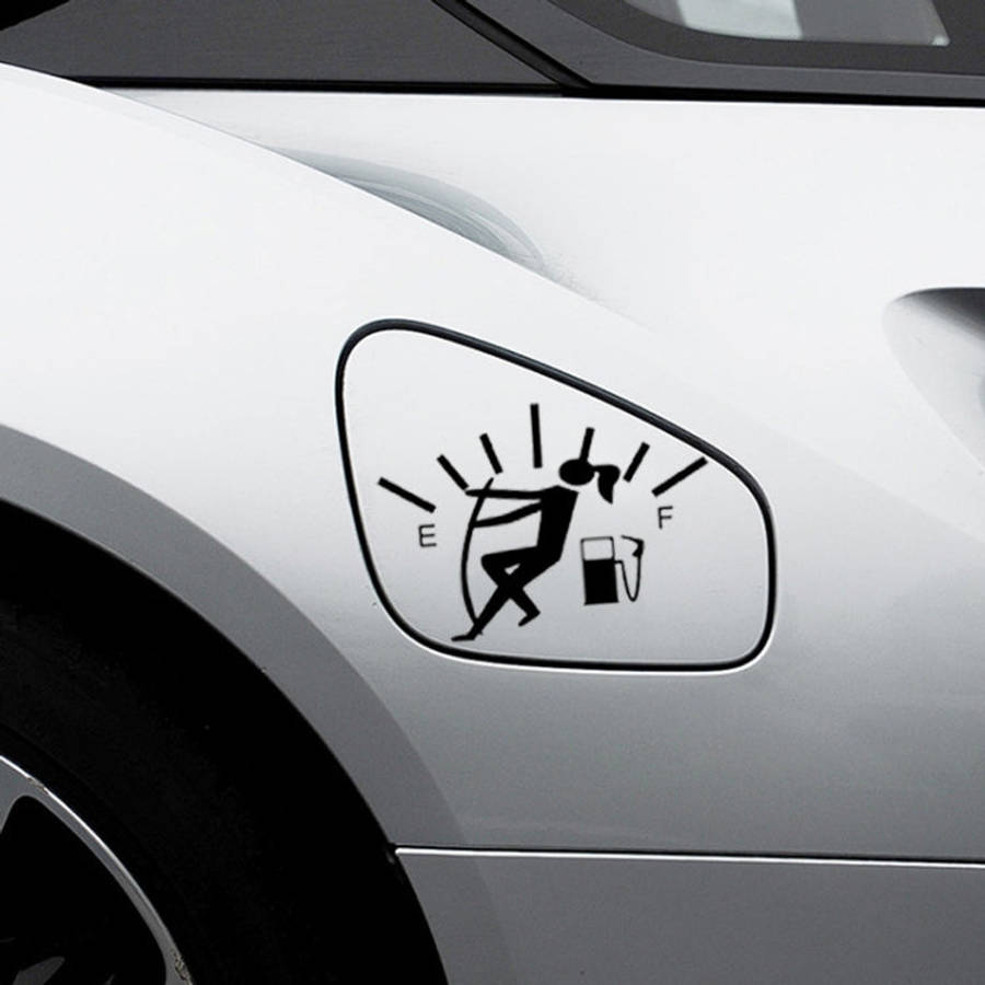Female Pull Fuel Tank Pointer To Full Hellaflush Reflective Vinyl Car Sticker, Female (Black), Fe...