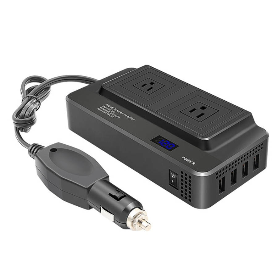 DC12V 200W AC110V Car Smart Multi-functional Digital Display Inverter, US Plug, US Plug