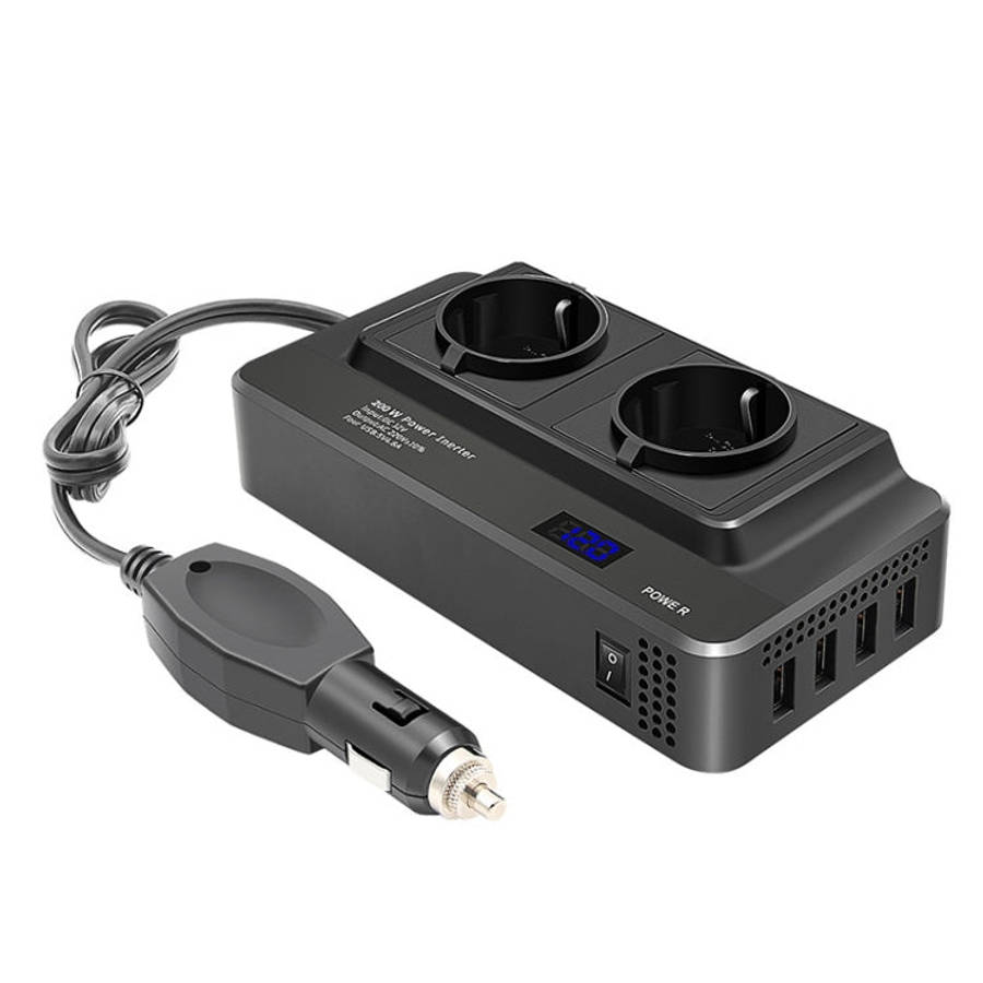 DC12V 200W AC220V Car Smart Multi-functional Digital Display Inverter, EU Plug, EU Plug