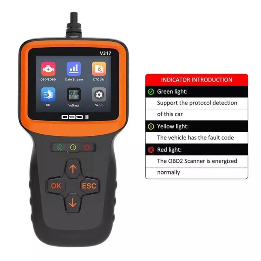 V317 Car Fault Detector OBD2 ELM327 Scanner Code Reader, V317