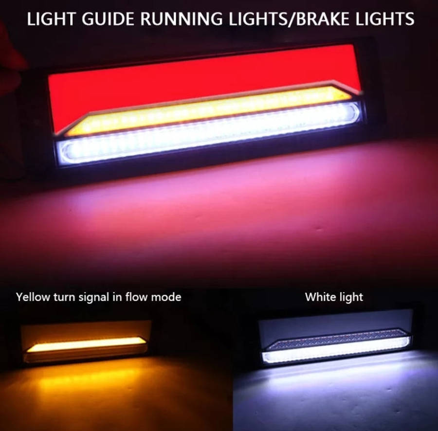 2 PCS Heavy-duty Truck Trailer 147LED Light Guide Three-color Brake Light