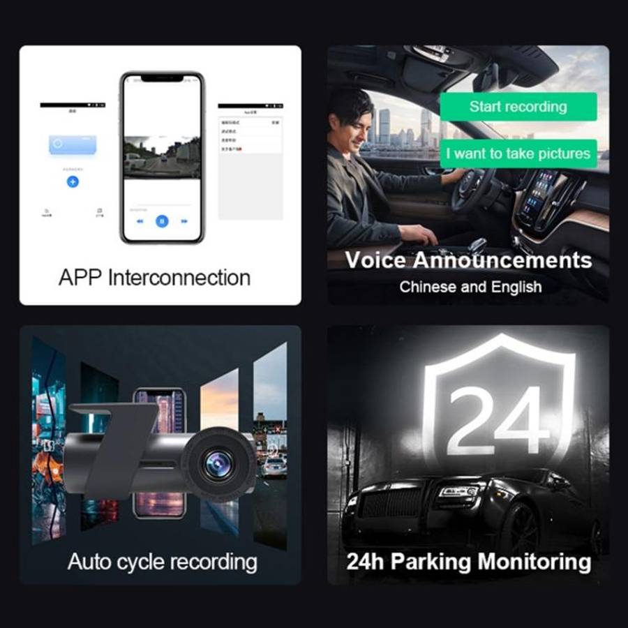 Car WiFi Single Camera Hidden 360 Degree Rotation Car Driving Recorder, WiFi Single Camera