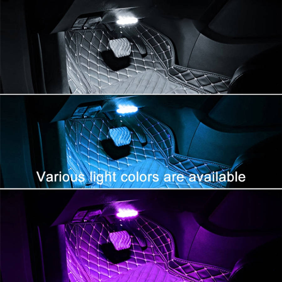 USB-C / Type-C Single Color Touch Switch Control Car Foot Ambient Light, Ice Blue Light, Pink Lig...