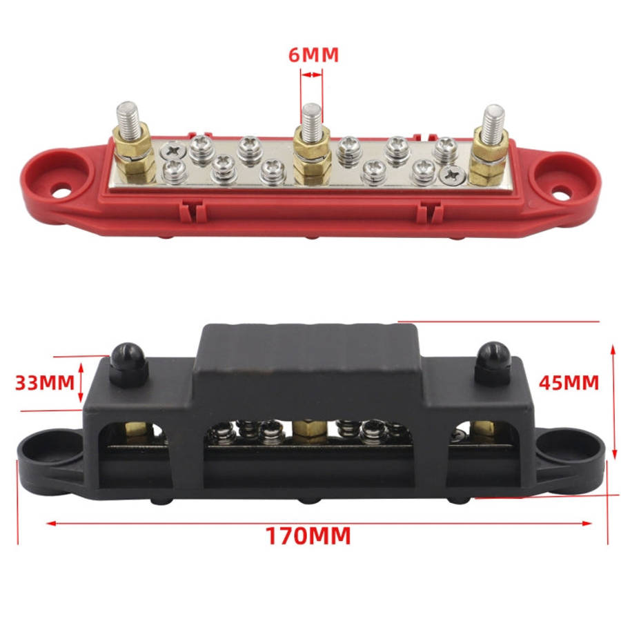 1 Pair 48V 150A M6 Power Distribution Terminal Block Battery Bus Bar Set with Terminal Block, M6 ...