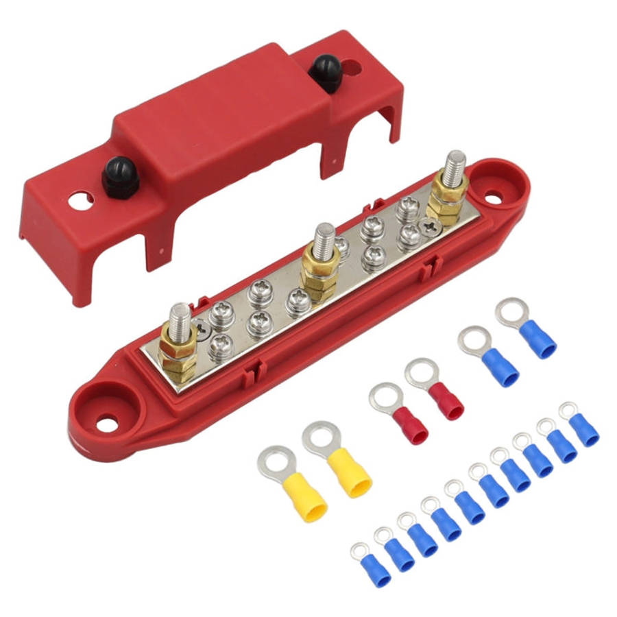 1 Pair 48V 150A M6 Power Distribution Terminal Block Battery Bus Bar Set with Terminal Block, M6 ...
