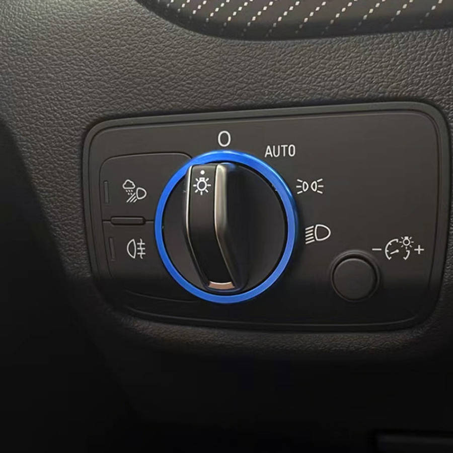 Car Headlight Switch Ring Trim Sticker Decoration for Audi Q2