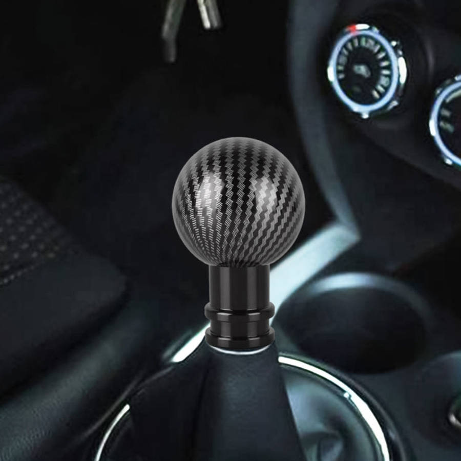 Universal Car Carbon Fiber Texture Metal Gear Shift Knob, Black, Red, Silver Black