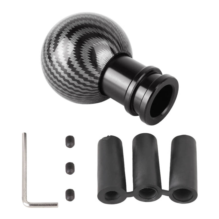Universal Car Carbon Fiber Texture Metal Gear Shift Knob, Black, Red, Silver Black