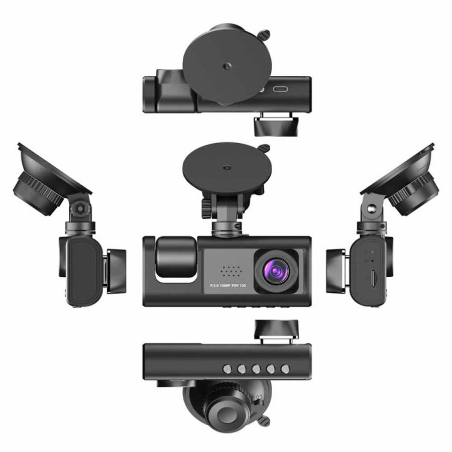 A1 3-lens Video HD Night Vision Car Driving Recorder, with Rear View Camera, A1