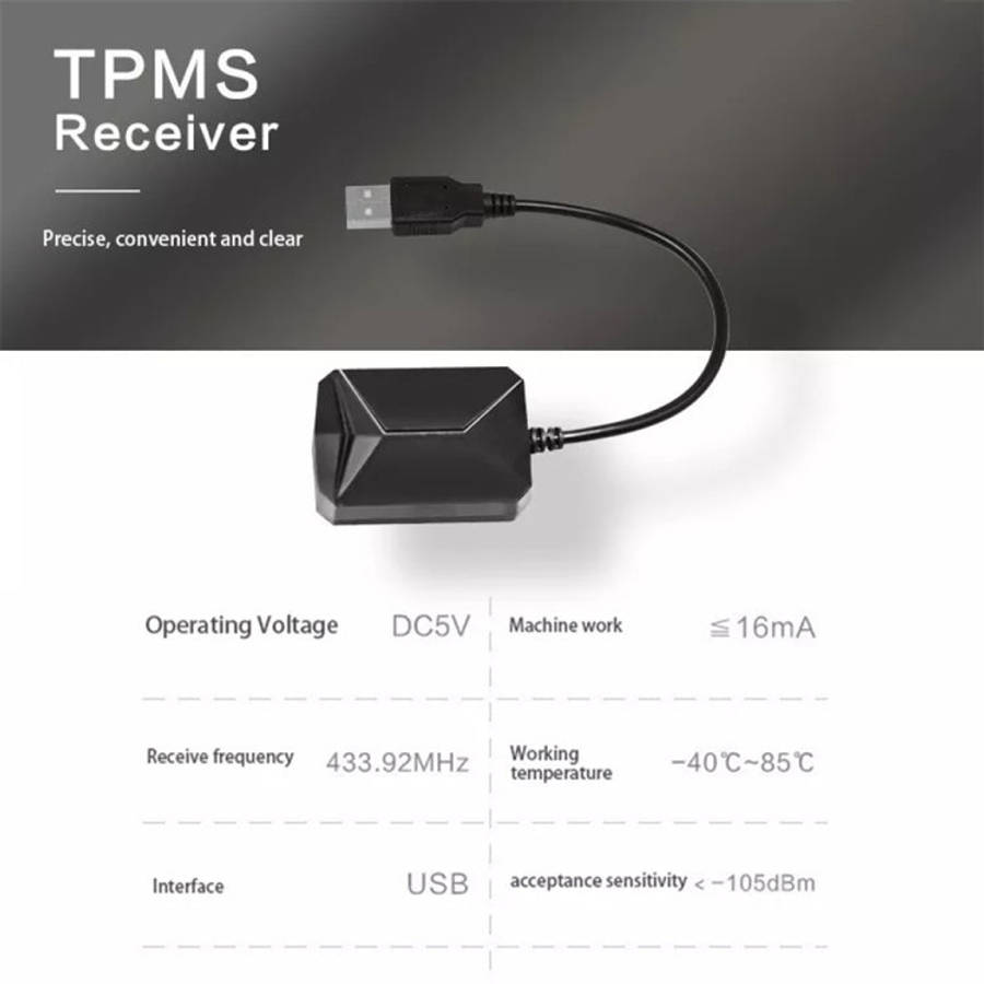 USB TPMS Tire Pressure Monitoring System Android with Internal Sensor for Car Radio DVD Player, w...