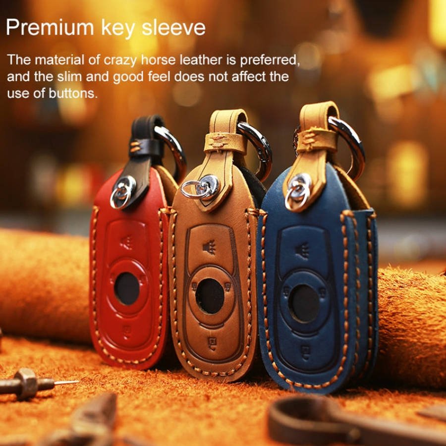 For Buick Car Cowhide Leather Key Protective Cover Key Case, Four Keys Version, For Buick, Four K...