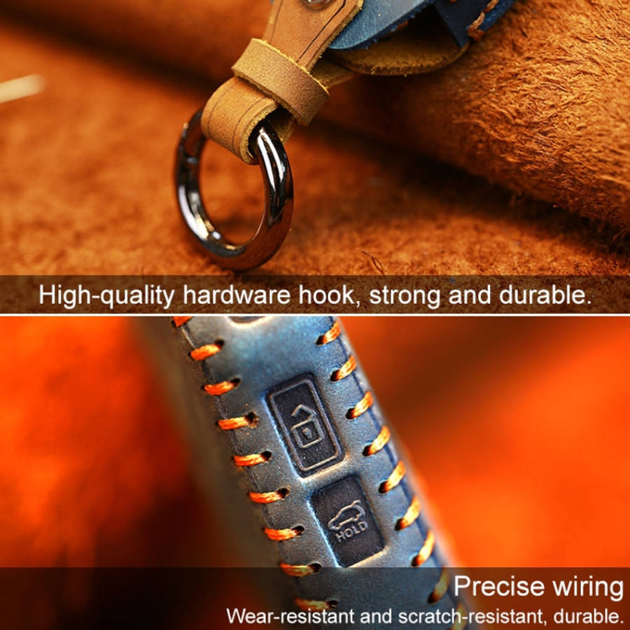 For Kia Car Cowhide Leather Key Protective Cover Key Case, Round Version, For Kia, Round Version