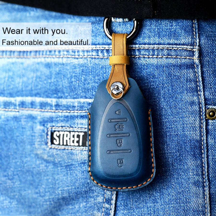 For Chevrolet Car Cowhide Leather Key Protective Cover Key Case, Four Keys Version, For Chevrolet...