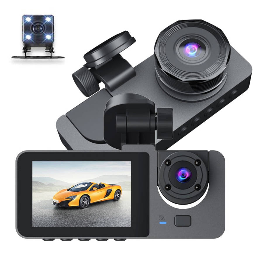A2 Triple Lens Car Dash Camera Driving Recorder, A2 (Black)