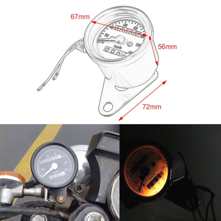Motorcycle Retro Modified Odometer Speedometer Kilometer, Speedometer Kilometer (Black)