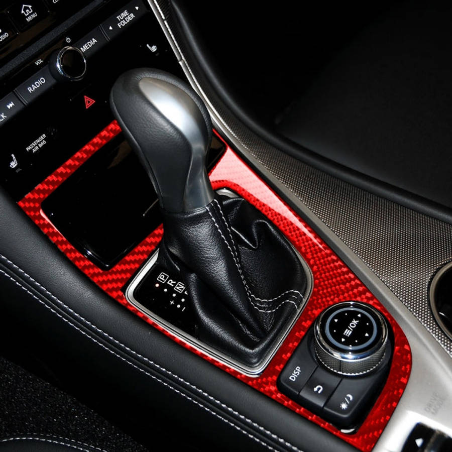 Car Carbon Fiber Gear Panel Decorative Sticker for Infiniti Q50 2014-2020, Left Drive, Gear Panel...