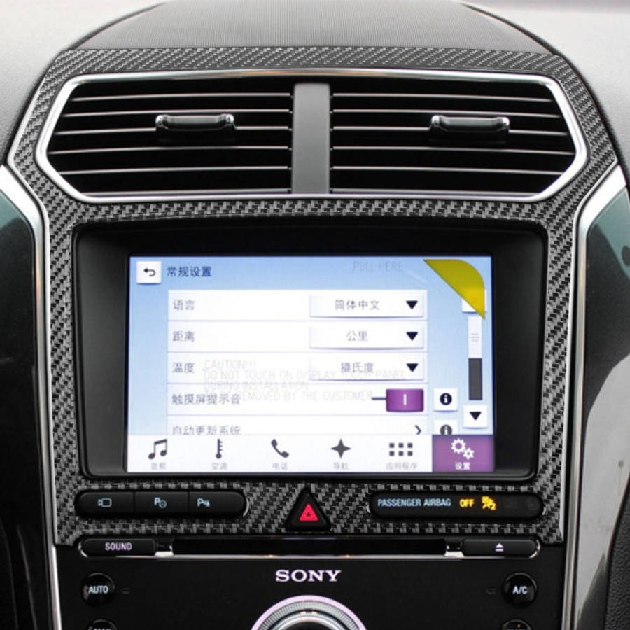 Car Carbon Fiber Navigation Panel Decorative Sticker for Ford Explorer 2016-2019, Left Drive, Nav...