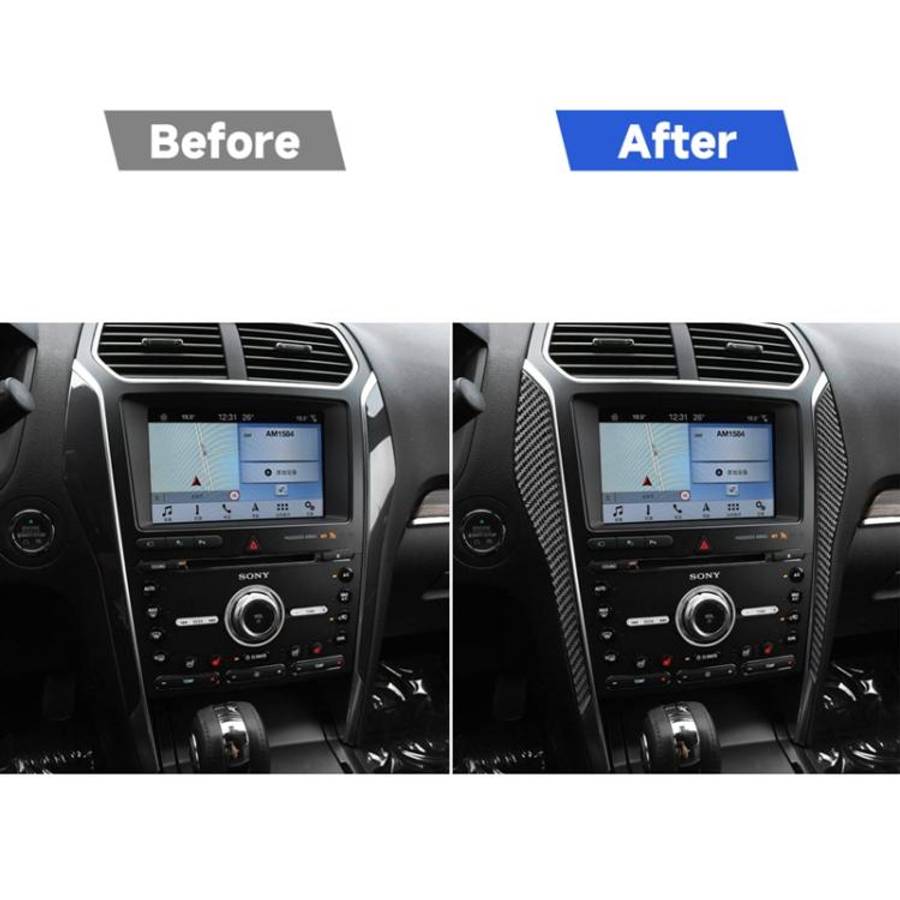 Car Carbon Fiber Central Control Decorative Sticker for Ford Explorer 2013-2019, Left Drive, Cent...