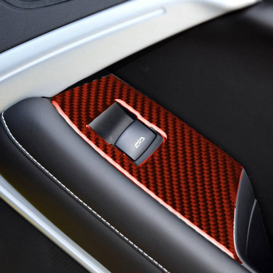 Car Carbon Fiber Window Lift Panel Decorative Sticker for Chevrolet Camaro 2017-2019, Left Drive,...